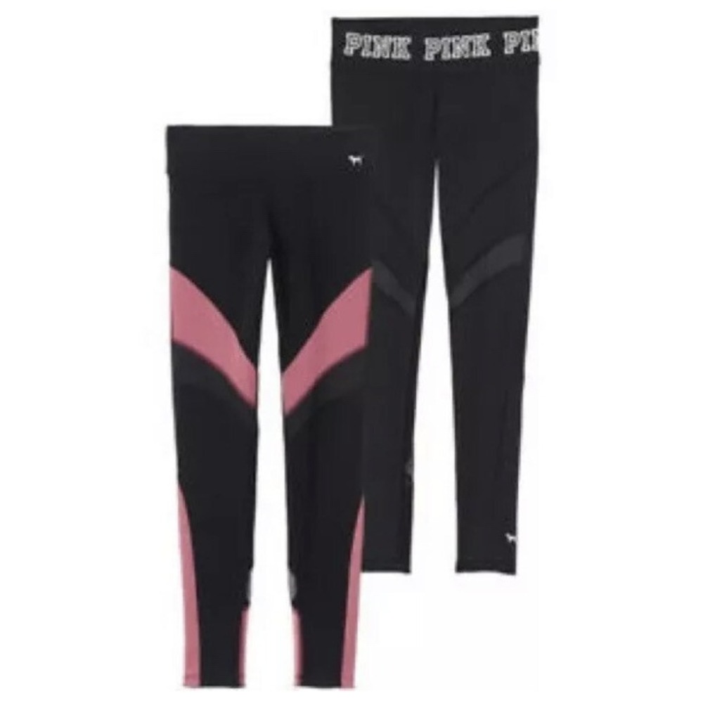Victorias Secret PINK Ultimate Yoga Pants Reversible Mesh Details Mid-Rise Sz S